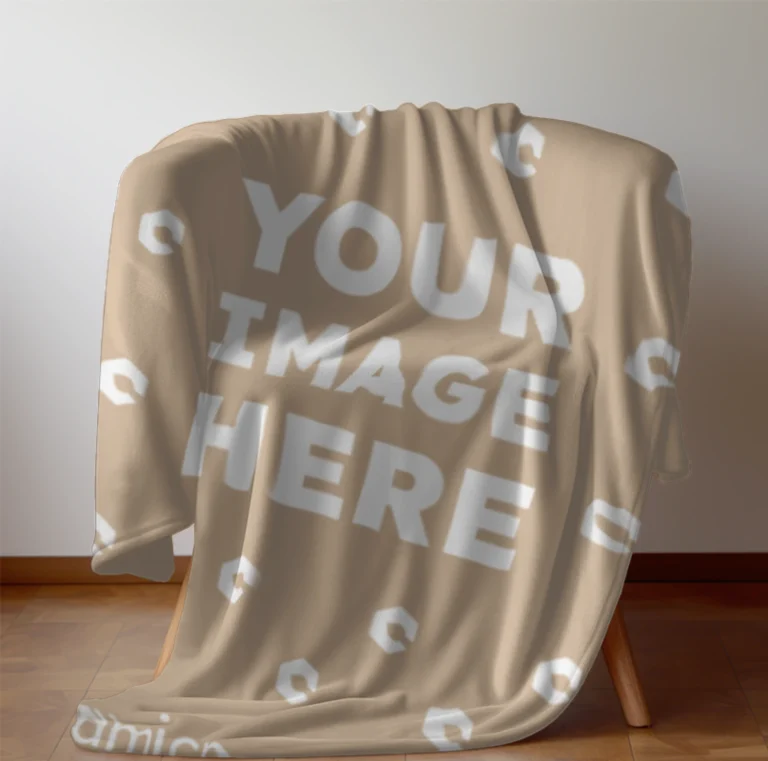 Beige Blanket Mockup Template