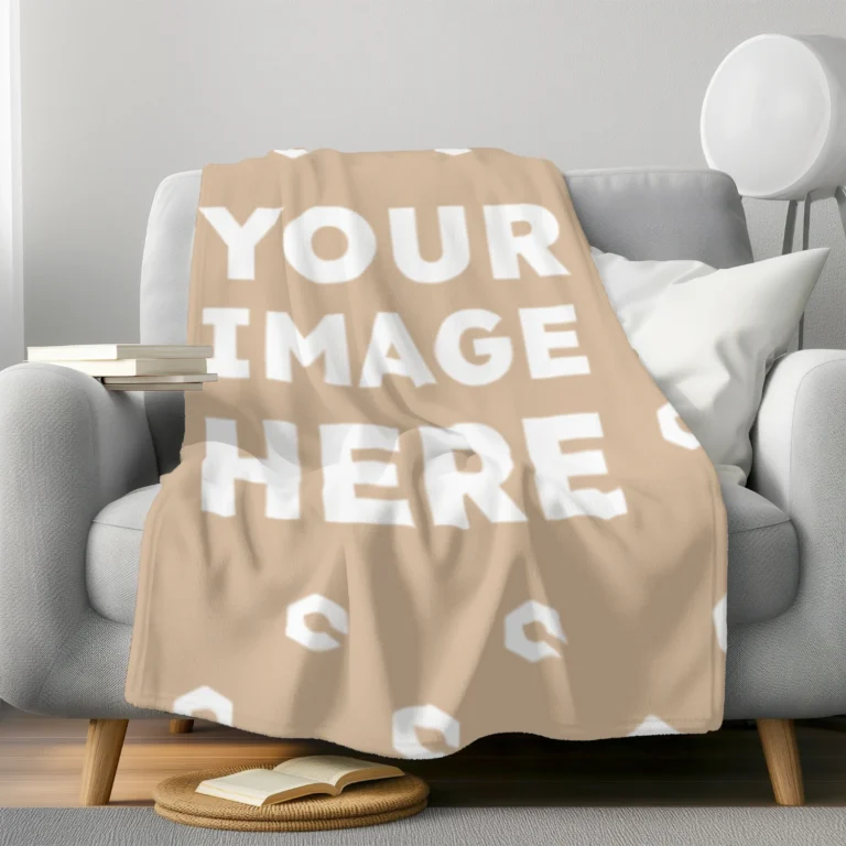 Beige Blanket Mockup Template