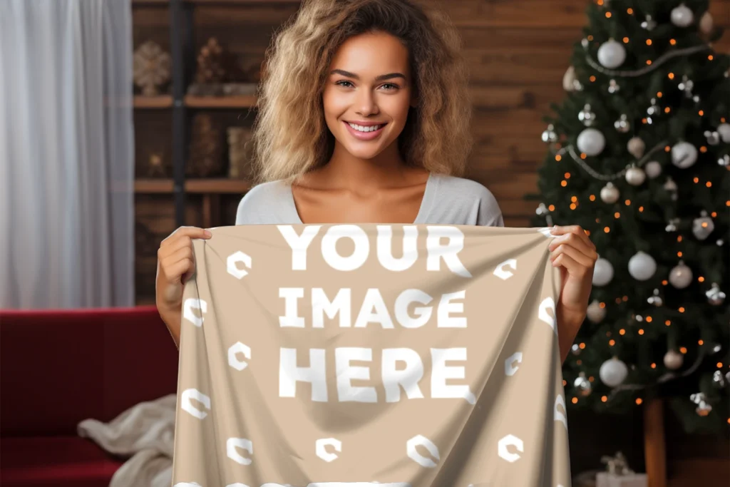 Beige Blanket Mockup Template