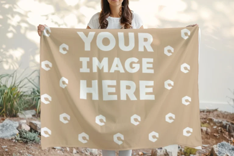 Beige Blanket Mockup Template