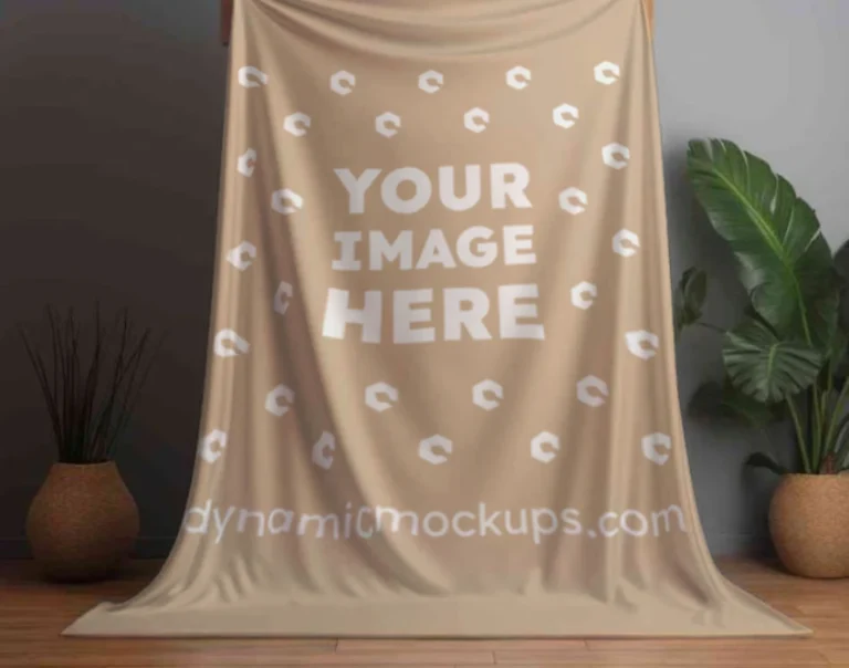 Beige Blanket Mockup Template