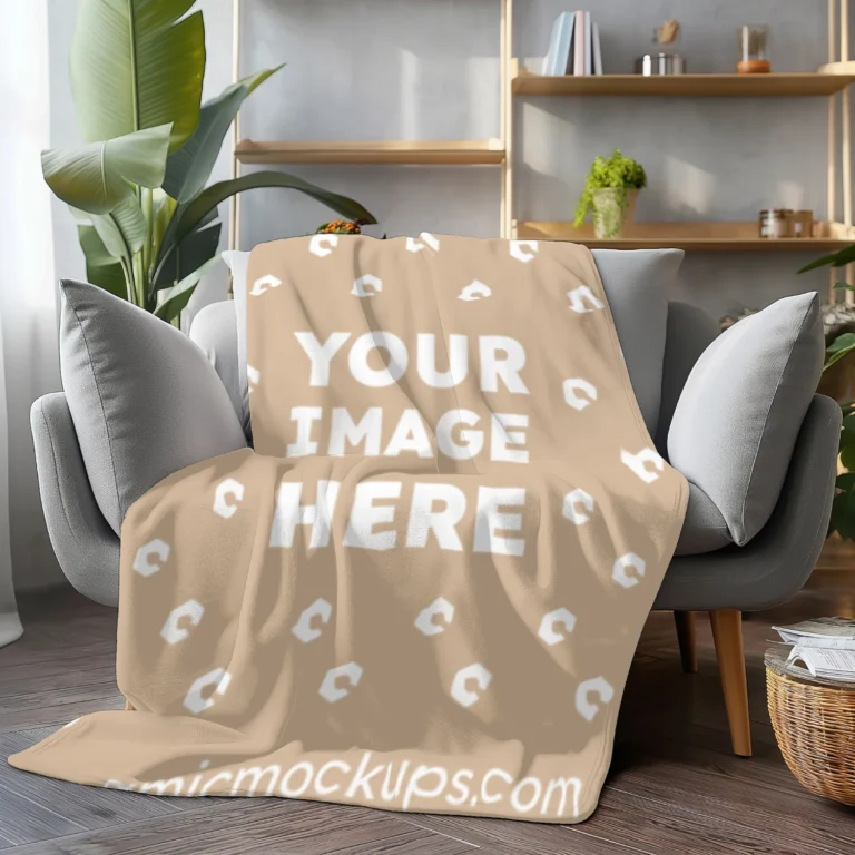 Beige Blanket Mockup Template
