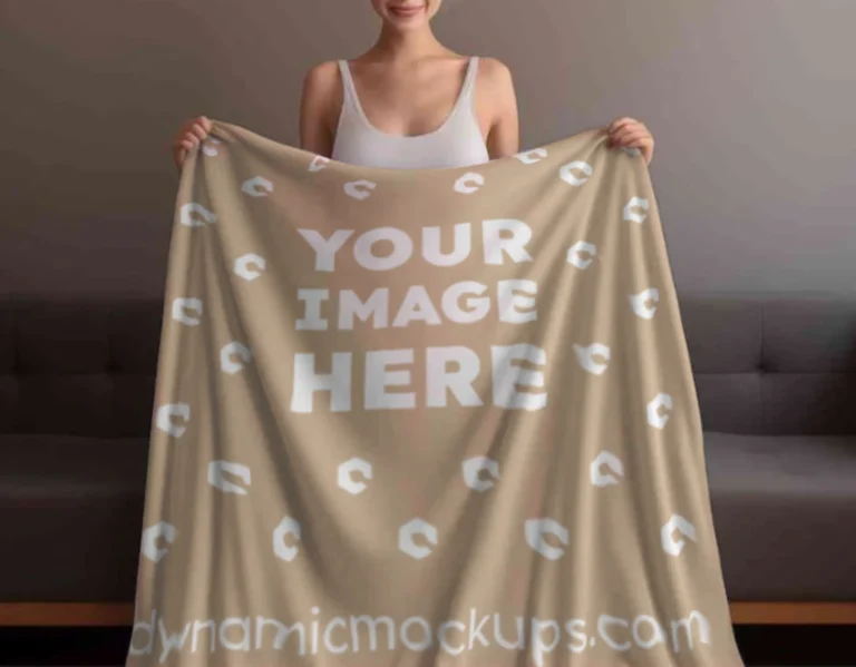 Beige Blanket Mockup Template