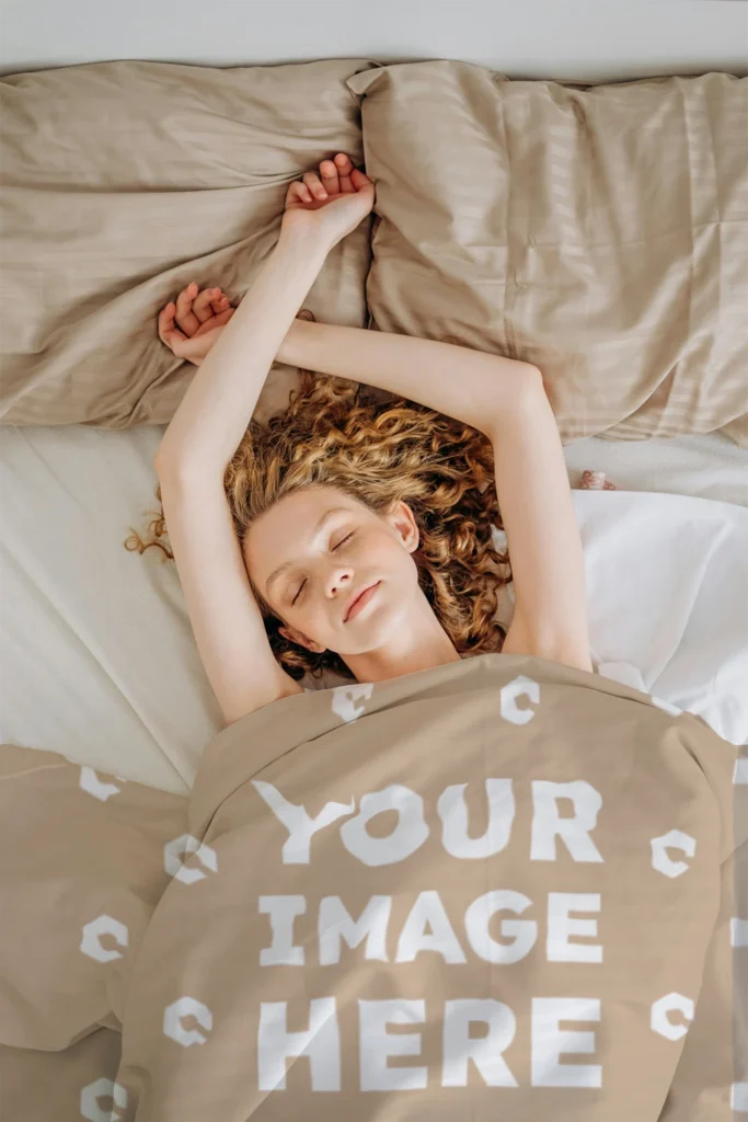 Beige Blanket Mockup Template