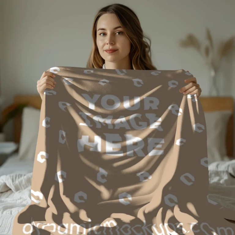 Beige Blanket Mockup Template