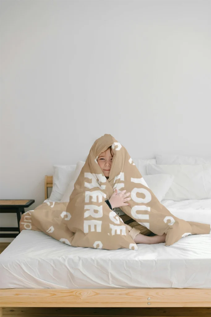 Beige Blanket Mockup Template