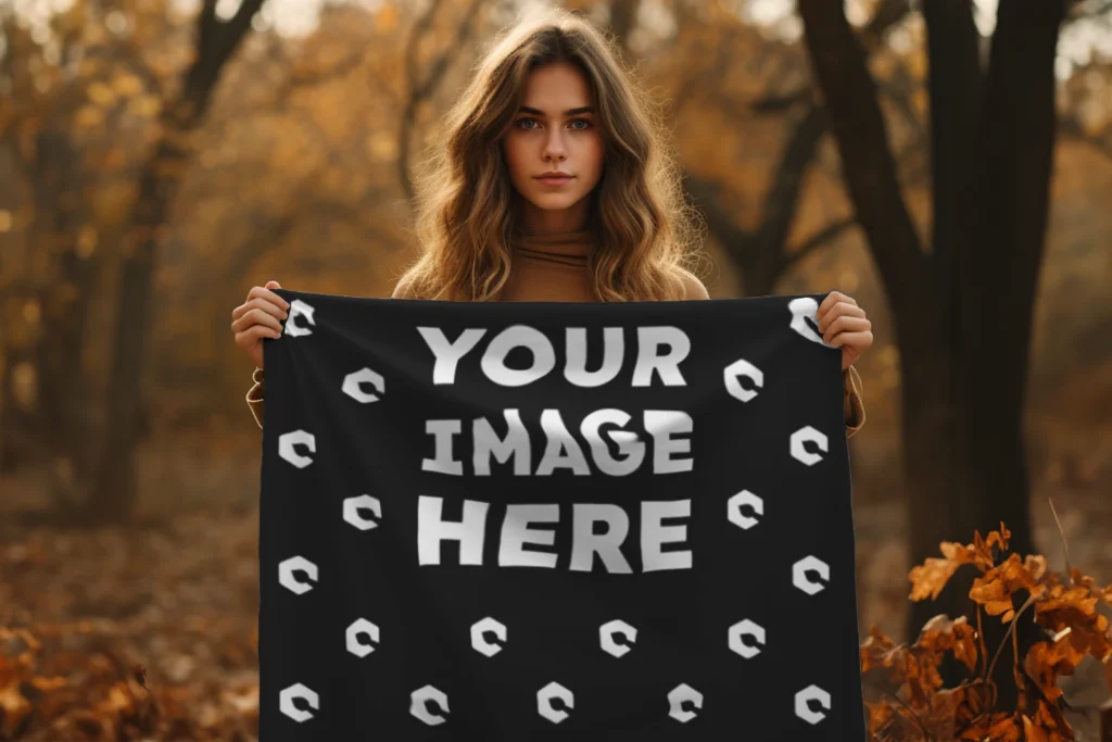 Black Blanket Mockup Template