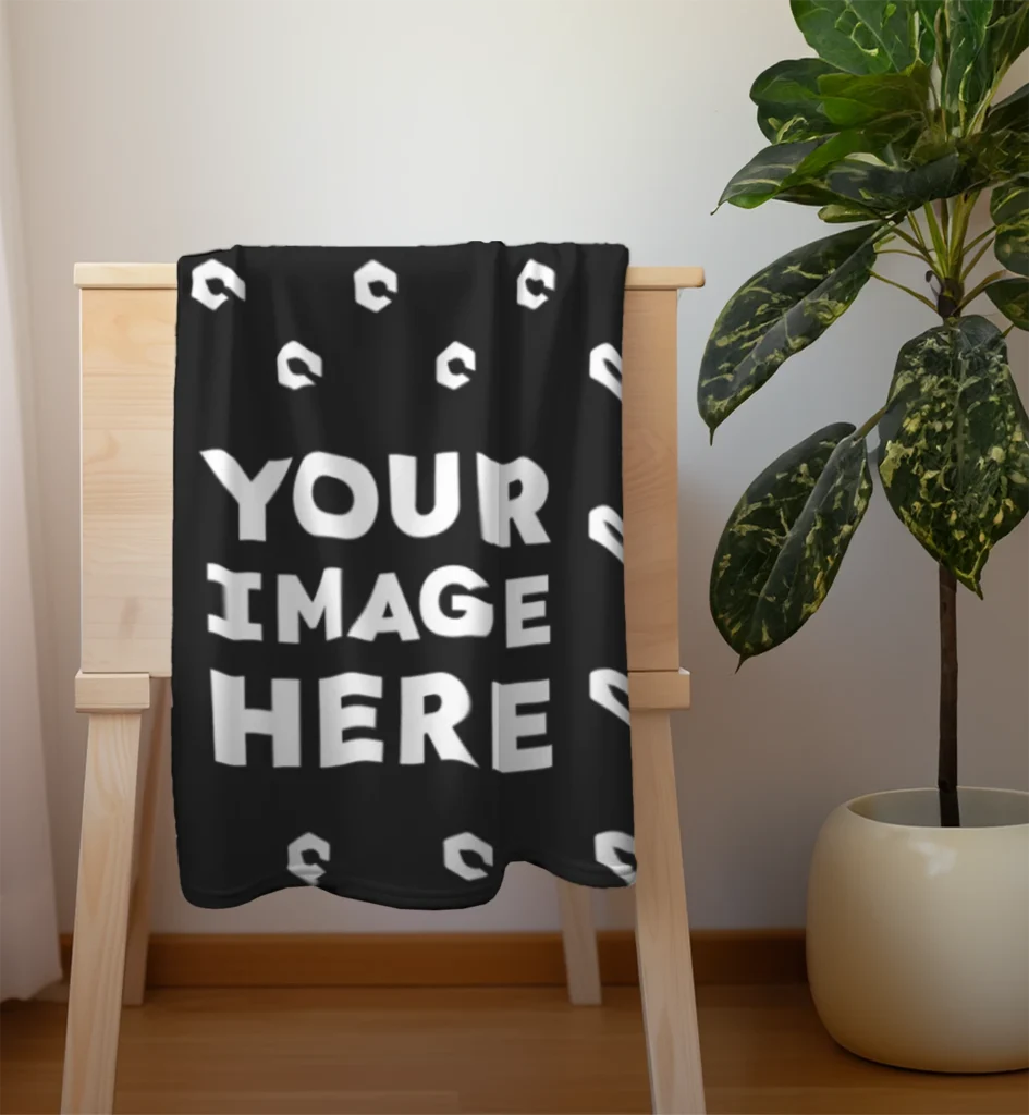 Black Blanket Mockup Template