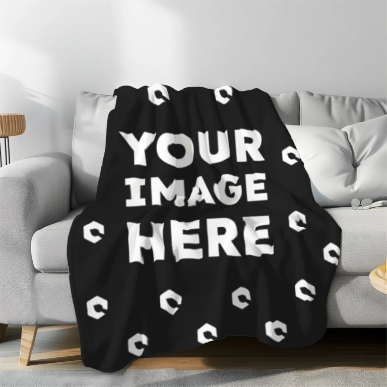 Black Blanket Mockup Template