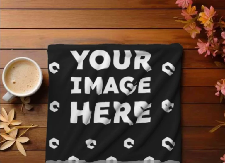 Black Blanket Mockup Template