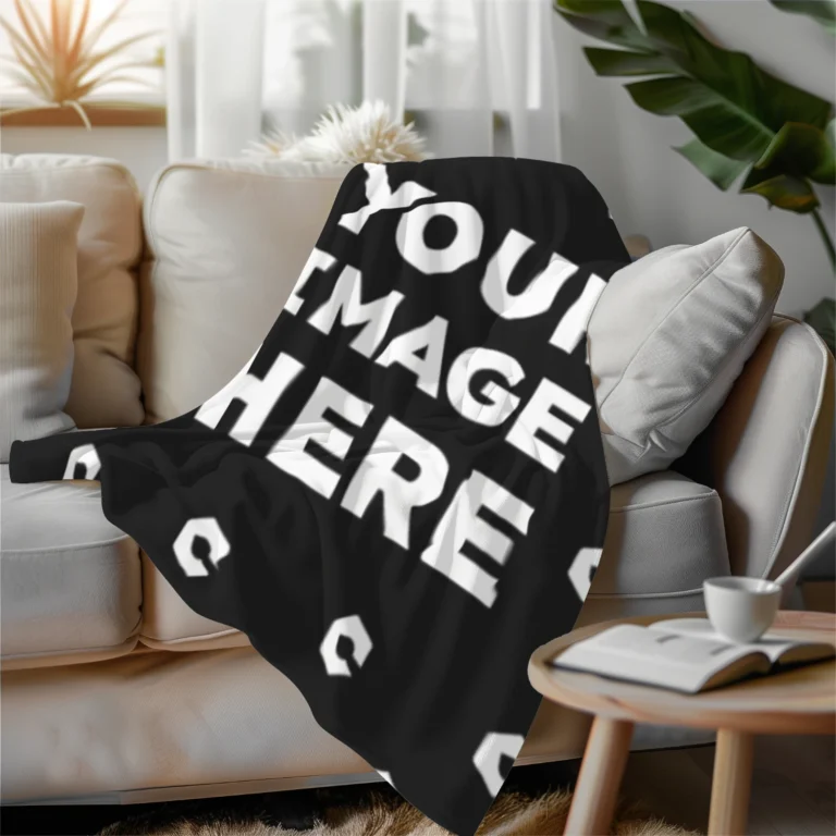 Black Blanket Mockup Template