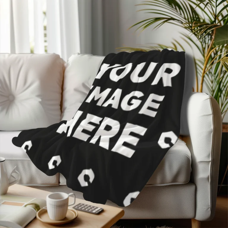 Black Blanket Mockup Template