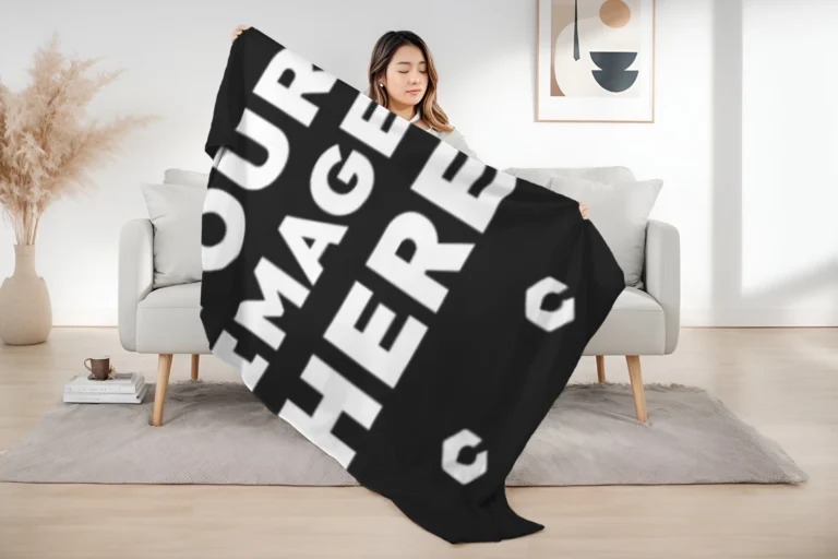 Black Blanket Mockup Template