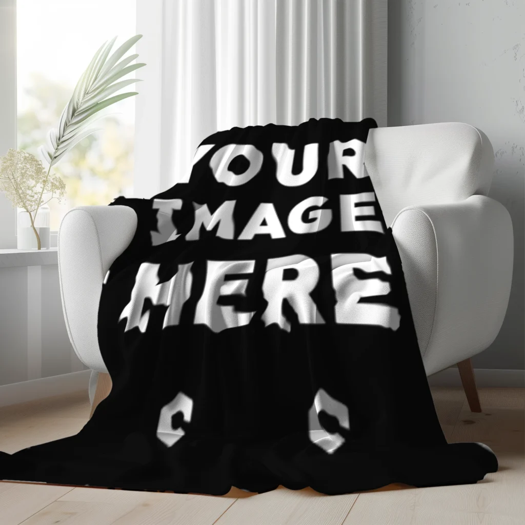 Black Blanket Mockup Template