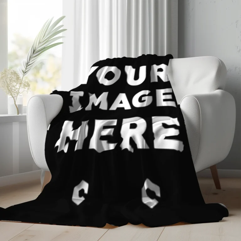 Black Blanket Mockup Template