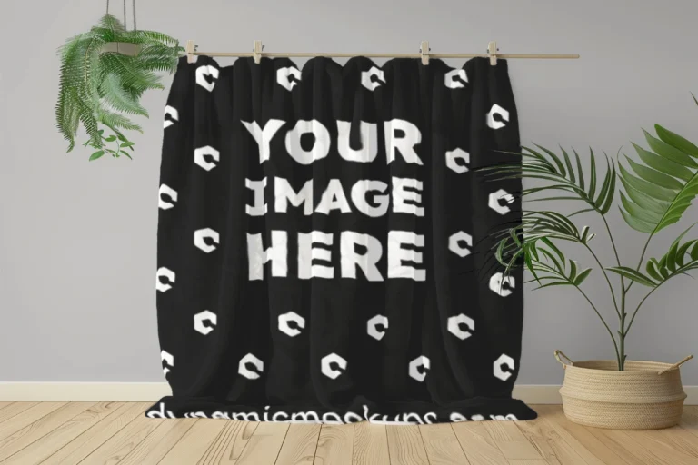 Black Blanket Mockup Template