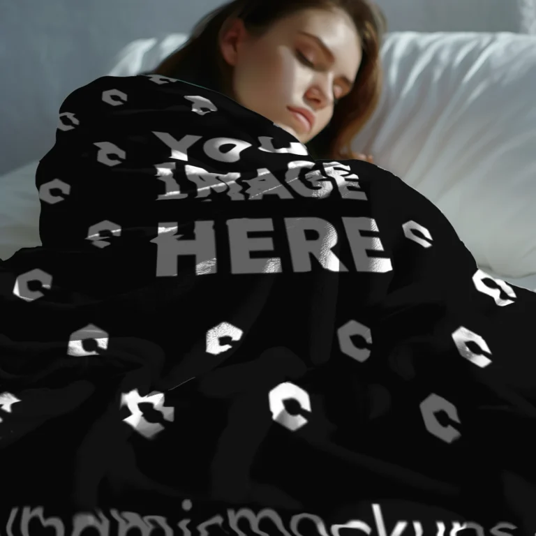 Black Blanket Mockup Template