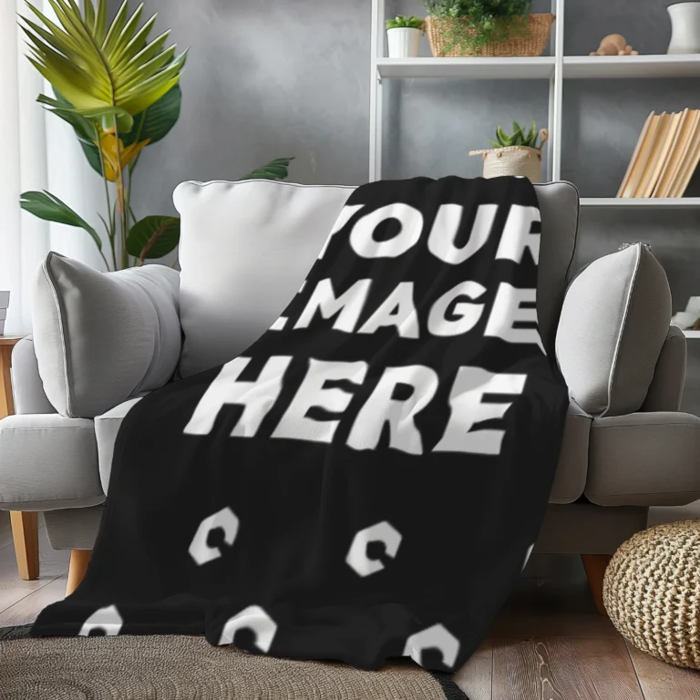 Black Blanket Mockup Template