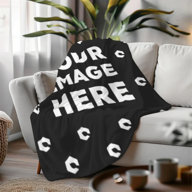 Black Blanket Mockup Template