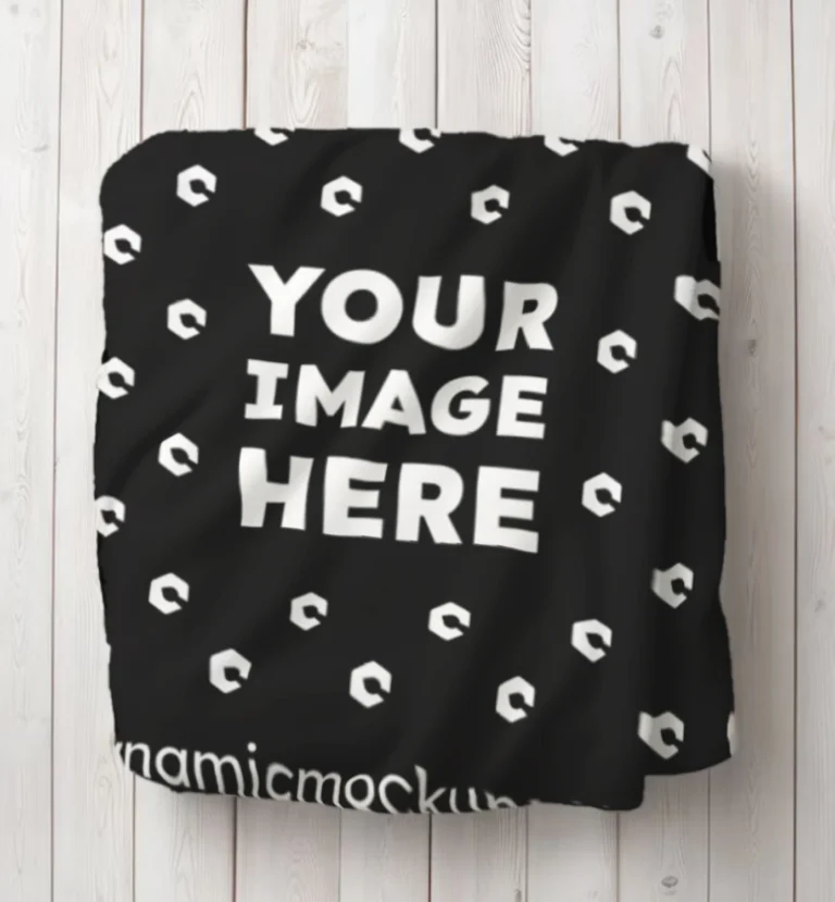 Black Blanket Mockup Template