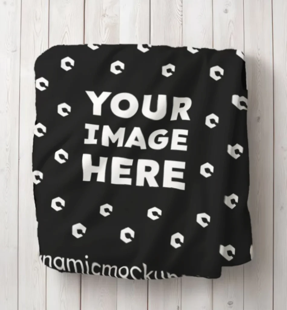 Black Blanket Mockup Template