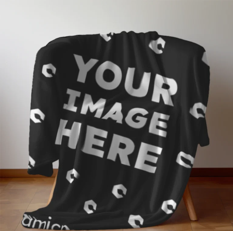 Black Blanket Mockup Template
