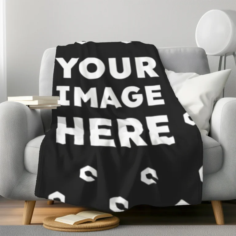 Black Blanket Mockup Template