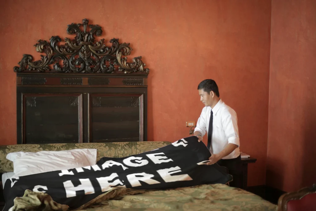 Black Blanket Mockup Template