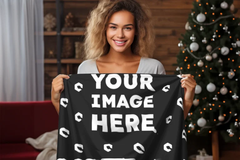 Black Blanket Mockup Template