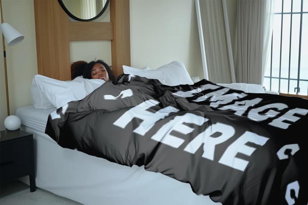 Black Blanket Mockup Template