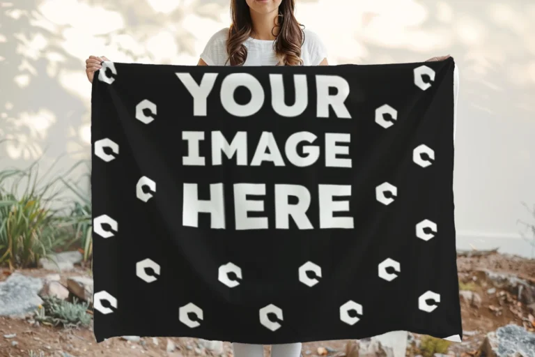 Black Blanket Mockup Template