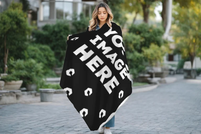 Black Blanket Mockup Template