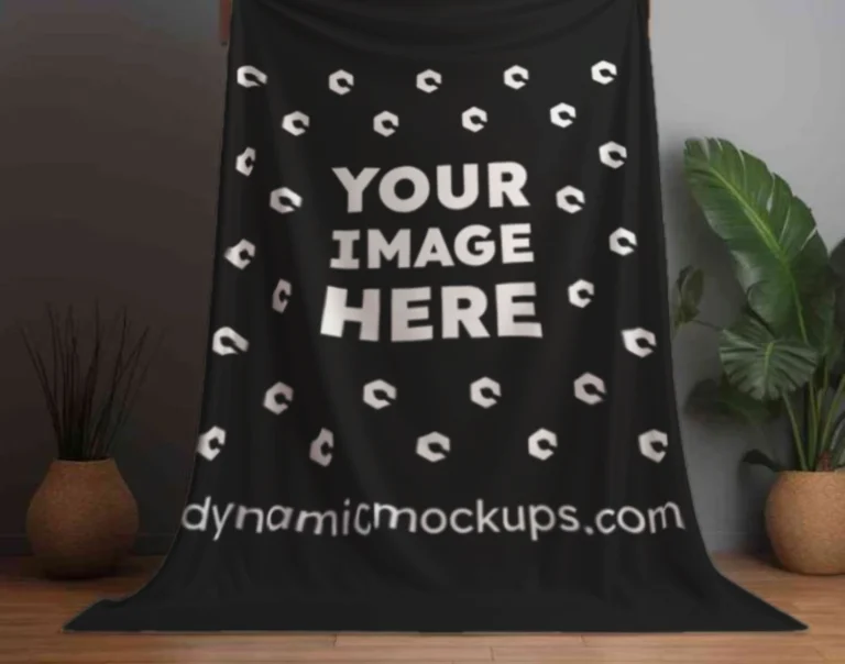 Black Blanket Mockup Template