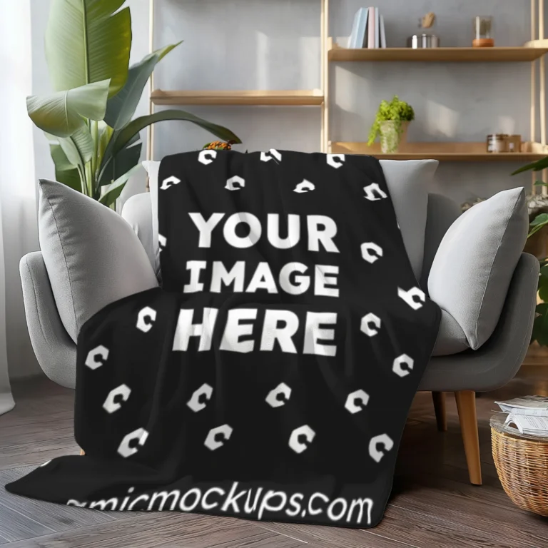 Black Blanket Mockup Template