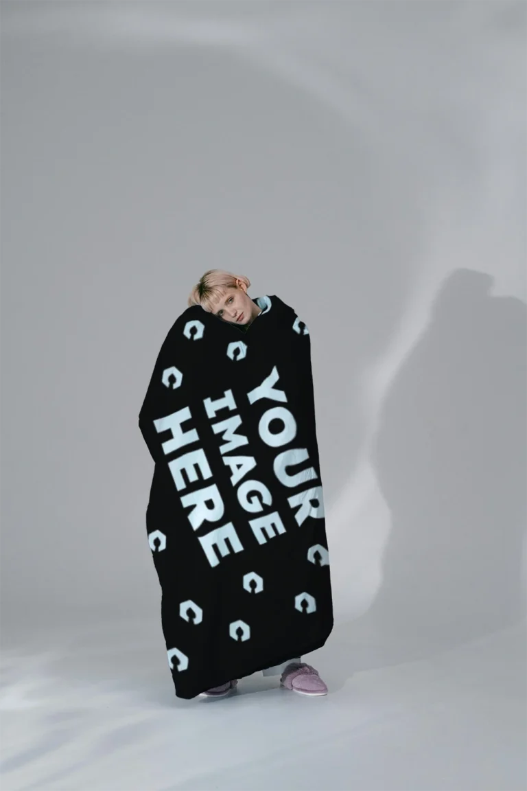 Black Blanket Mockup Template