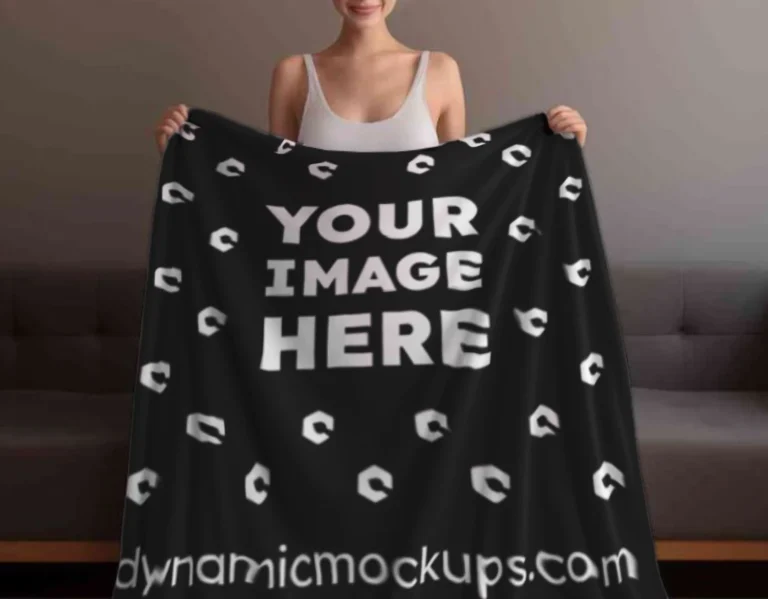 Black Blanket Mockup Template