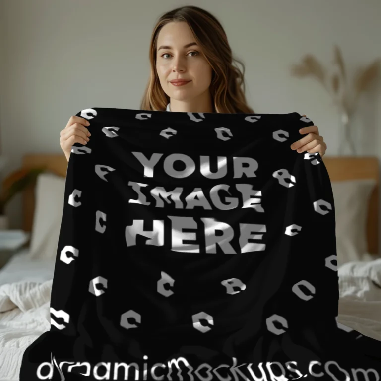Black Blanket Mockup Template