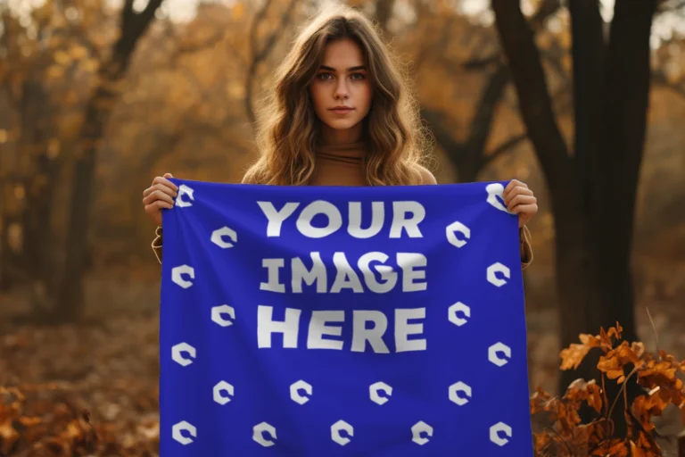 Blue Blanket Mockup Template