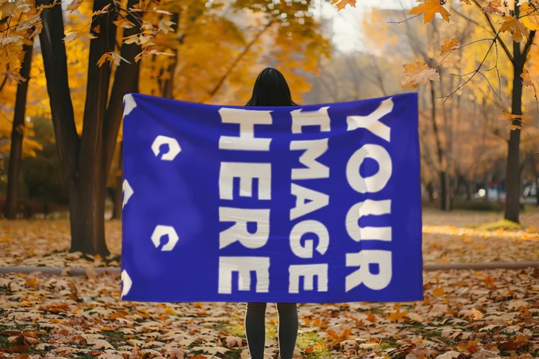 Blue Blanket Mockup Template
