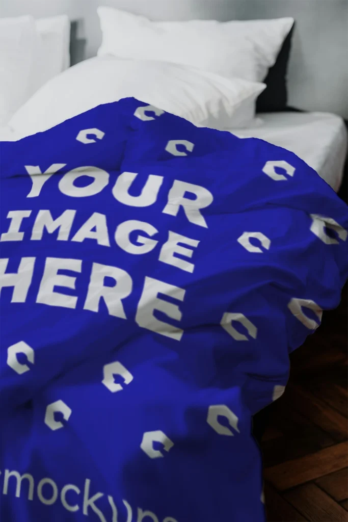 Blue Blanket Mockup Template