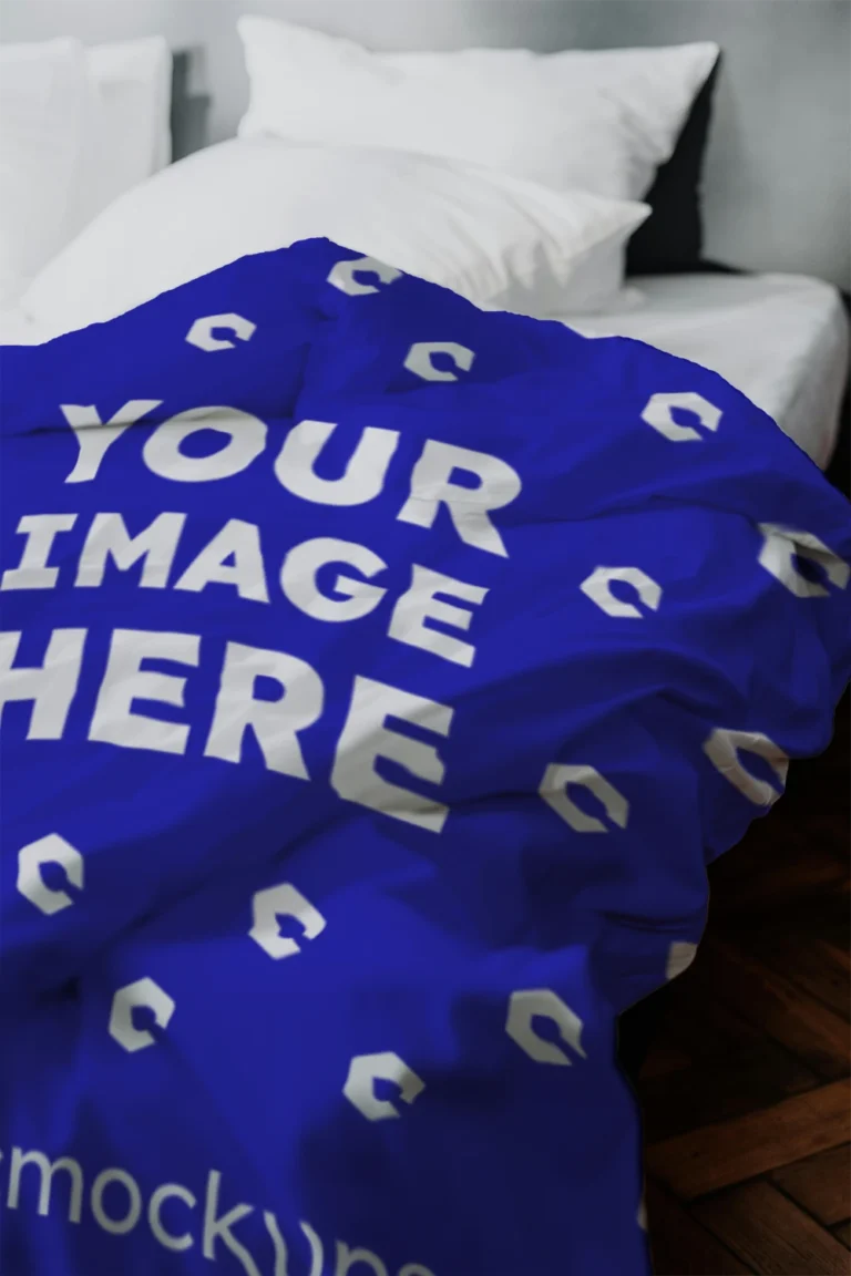 Blue Blanket Mockup Template