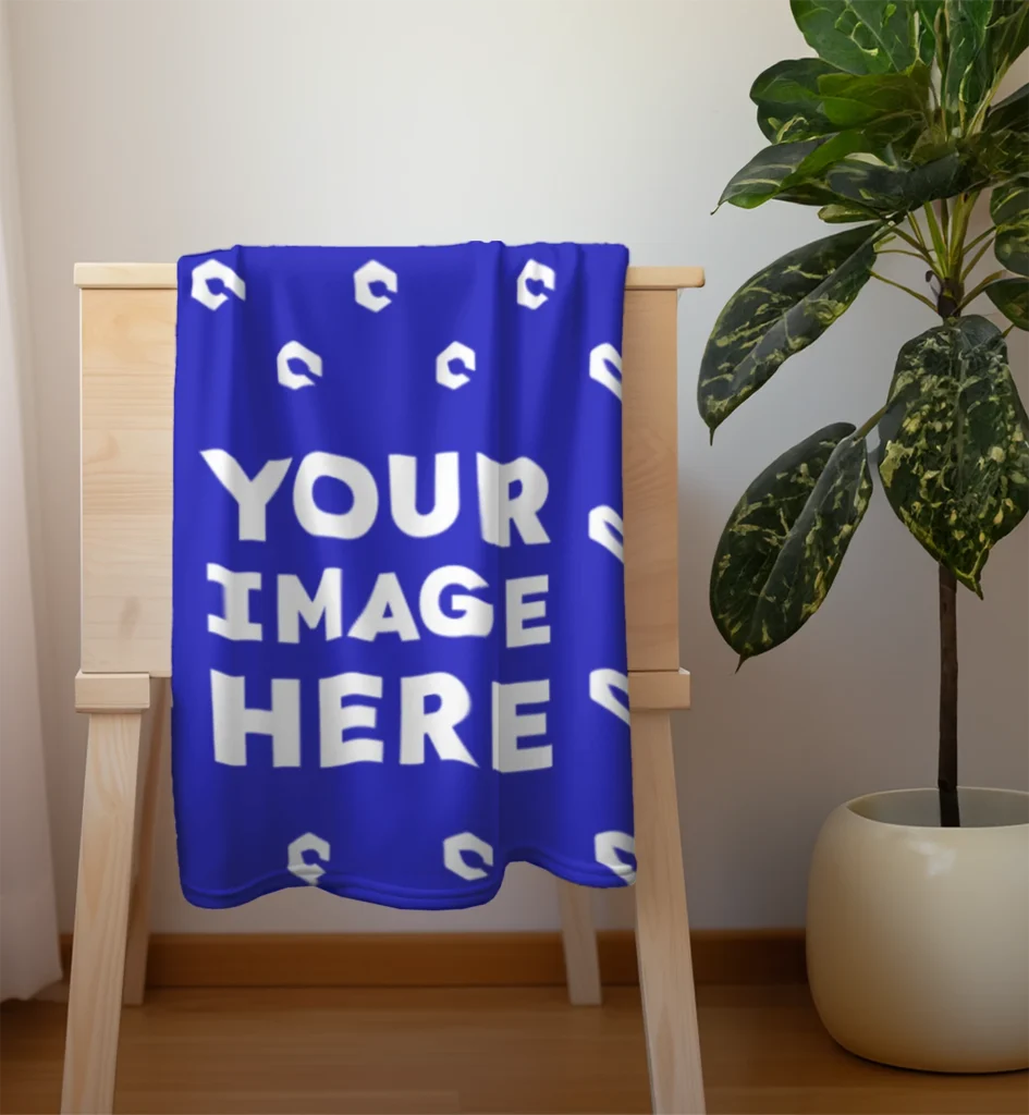 Blue Blanket Mockup Template