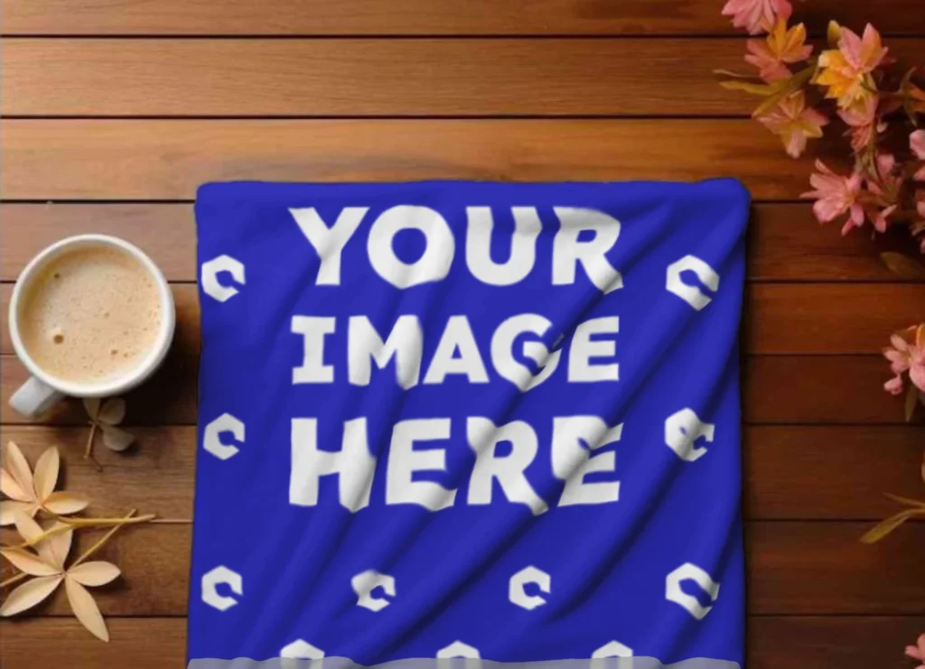 Blue Blanket Mockup Template