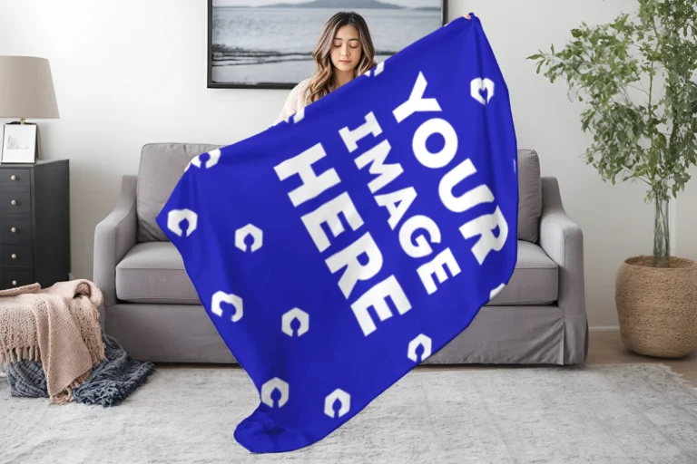 Blue Blanket Mockup Template