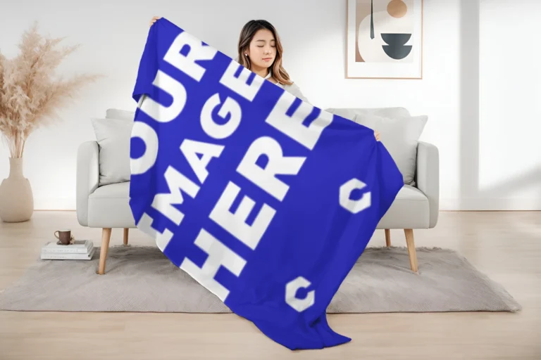 Blue Blanket Mockup Template