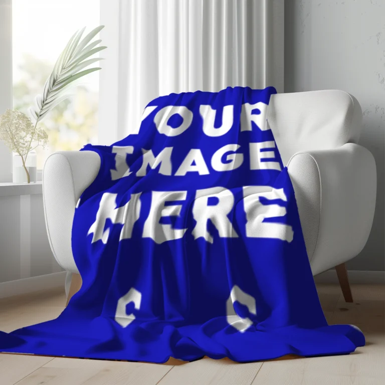 Blue Blanket Mockup Template