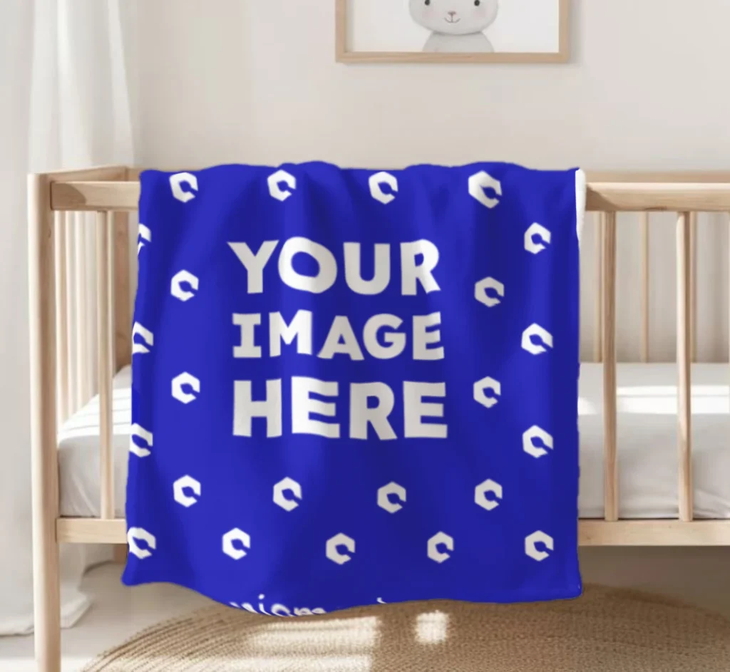 Blue Blanket Mockup Template
