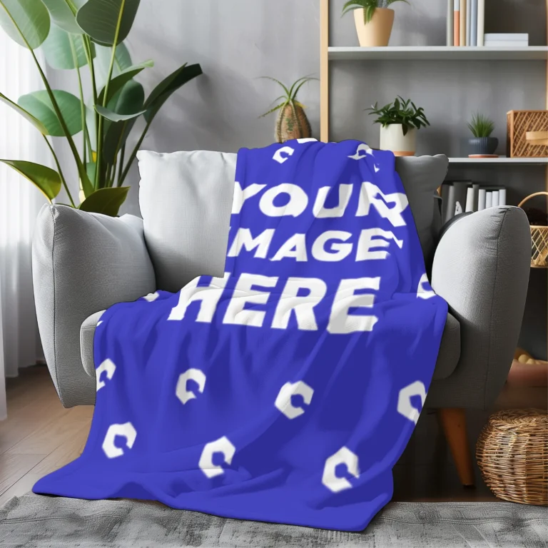 Blue Blanket Mockup Template