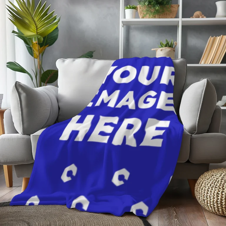 Blue Blanket Mockup Template