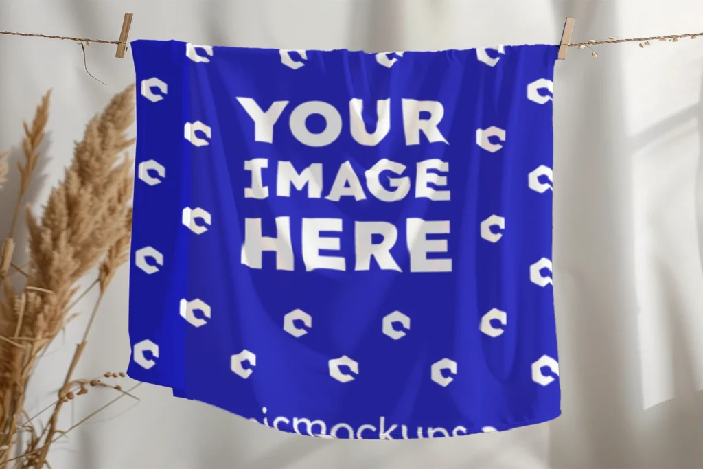 Blue Blanket Mockup Template
